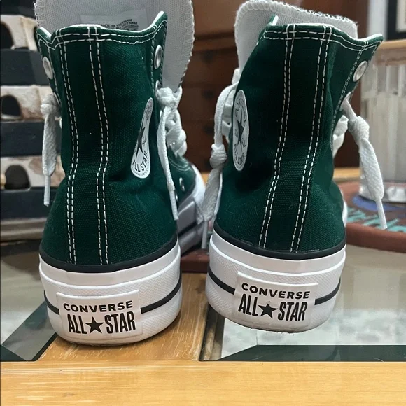 Converse Forest Green High-Tops with White Accents - Picture 2 of 6